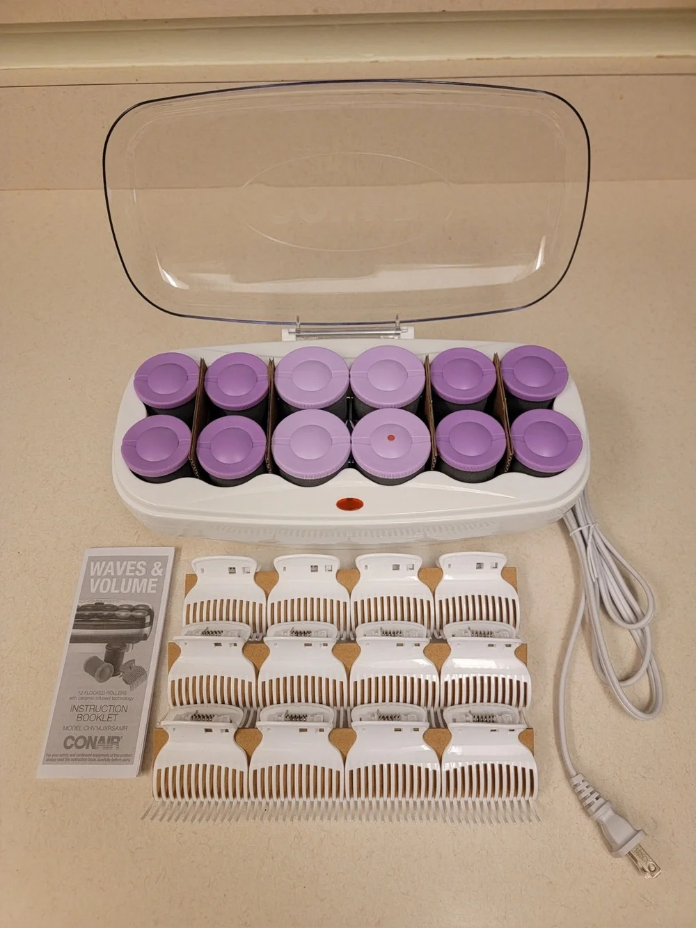 Conair Heated Rollers Set with Purple Flocked Rollers